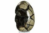 Septarian Dragon Egg Geode - Black Crystals #172801-3